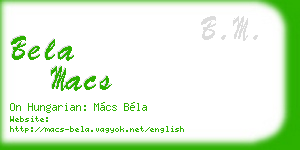 bela macs business card