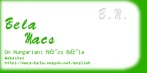 bela macs business card